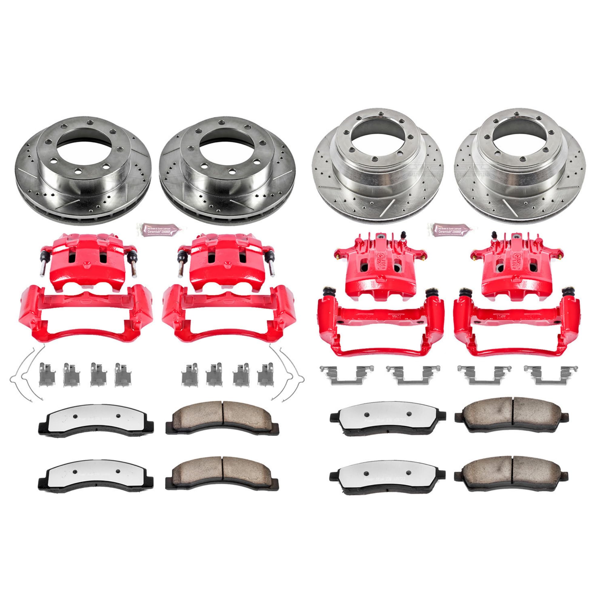 Power Stop Z36 KC1886-36 Front & Rear Truck and Tow Brake Kit with Calipers For Ford F-350 Super Duty 1999 [Model Specific]