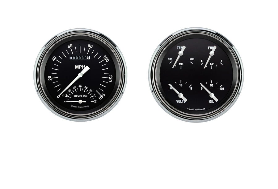 Classic Instruments Hot Rod CT47HR62-LS Direct Fit Gauge Package LS Swap Speedometer with Built in Tach and Quad Gauge Fits 1947-1953 Chevy Truck