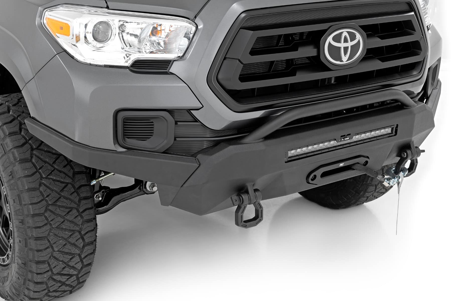 Rough Country High Clearance LED Front Bumper w/9500s for 16-22 Tacoma - 10728