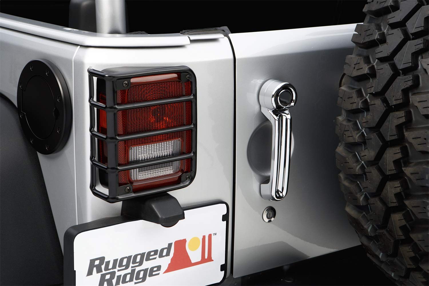 Rugged Ridge Euro Guards Tail Light for Jeep Wrangler JK/JKU | Satin Black | 11226.02 | Fits 2007-2018 Jeep Wrangler JK/JKU