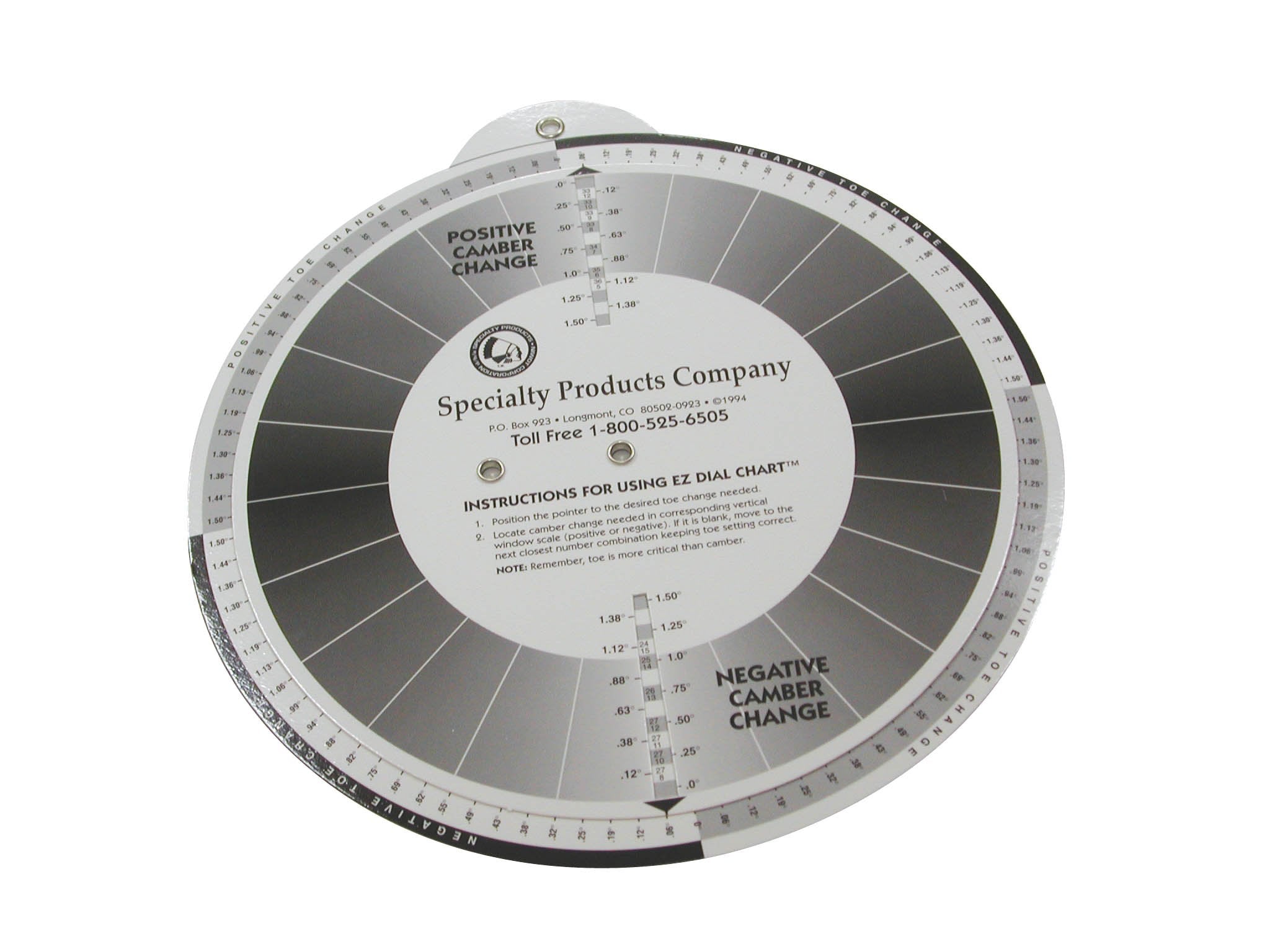 75910 Specialty Products Company Shim Dial Chart