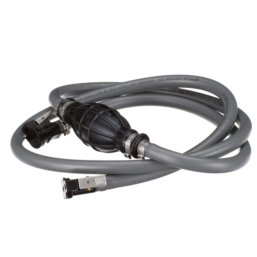 Johnson and Evinrude Marine Fuel Line Kit, Attwood 93806ELP7​, EPA Compliant, Primer Bulb Included, 3/8" x 6 ft. Long, Black