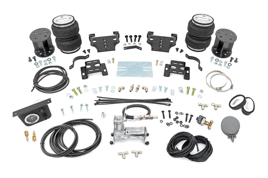 Rough Country Air Spring Kit Rear with Onboard Air Compressor for Chevy Silverado & GMC Sierra 2500HD (2001-2010) 10.25"-11.25" Rear