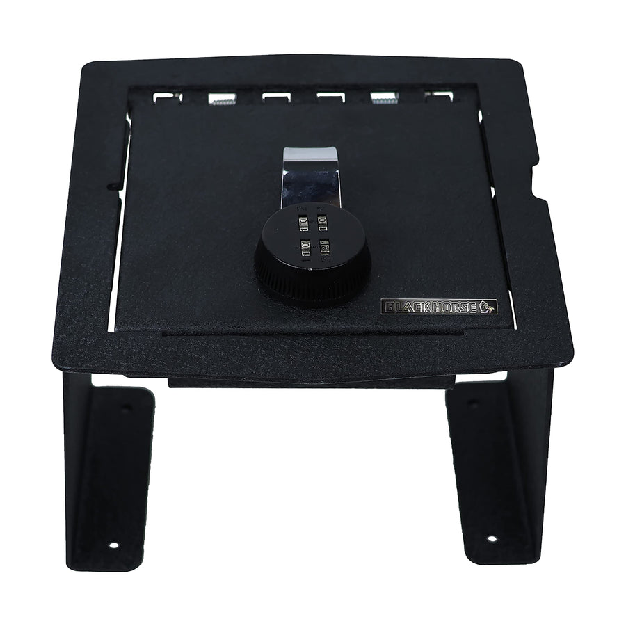 Black Horse Off Road Gun Box Organizer Center Console Safe Black, with 4-Digit Combo Lock Compatible with 2018-2024 Jeep Wrangler|2020-2024 Jeep Gladiator-ASJW01