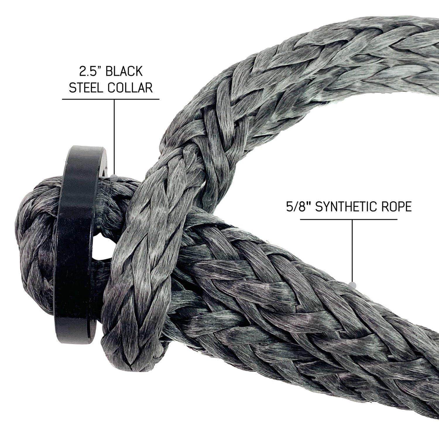 Soft Shackle Overland Vehicle Systems 5/8" 44,500 lb. with Collar - 22" with Storage Bag
