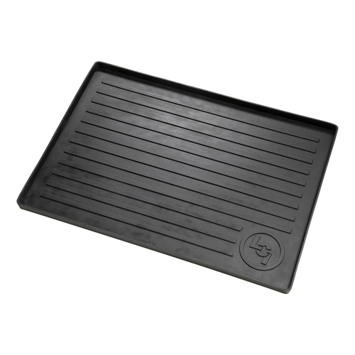 Lippert All-Weather Solid Step Entry Floor Tray, 28-1/4" W x 20" D, Heavy-Duty Recycled Rubber Mat for Indoor or Outdoor Door Entryway, for Shoes, Pet Dishes - 801380