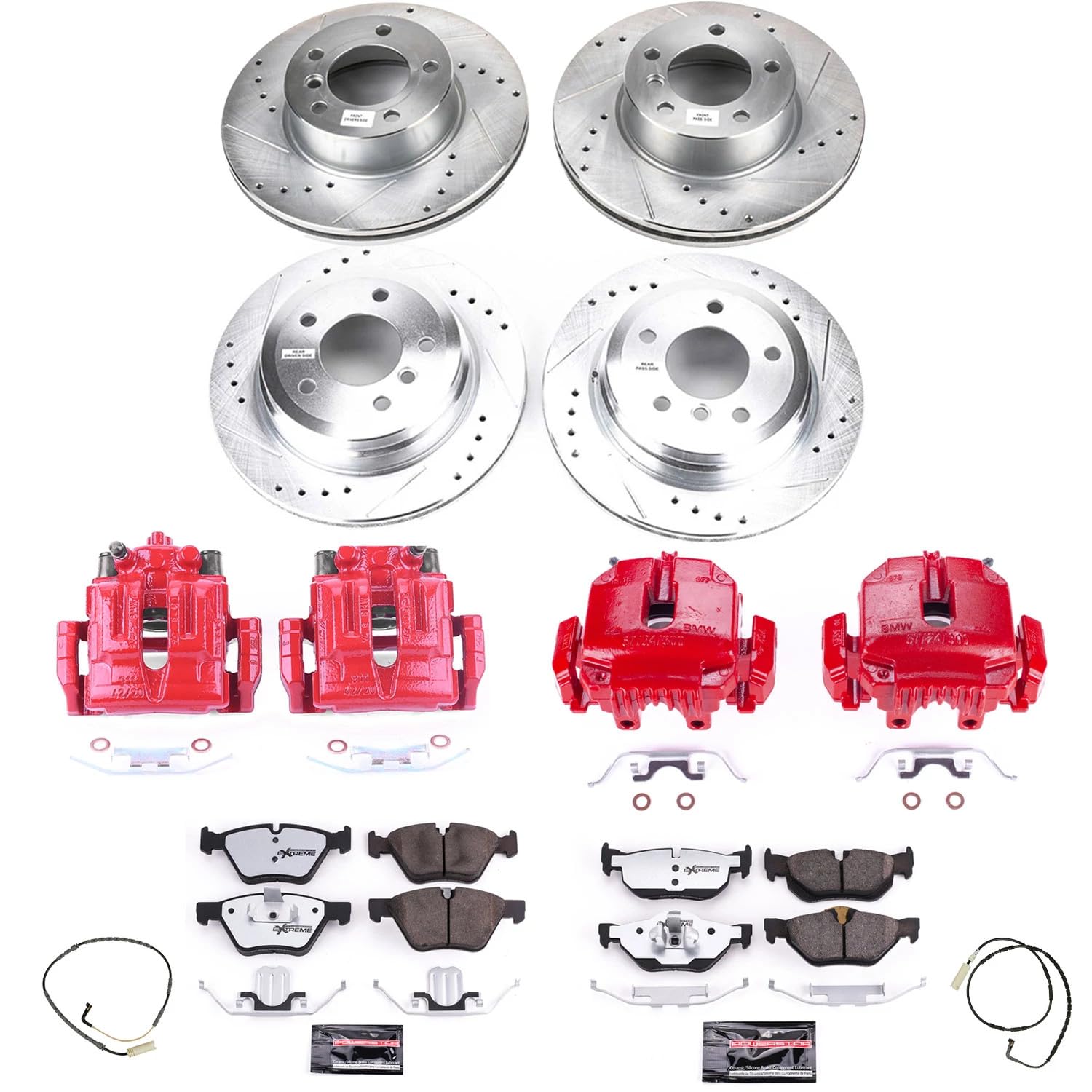 Power Stop Z26 KC4102-26 Front & Rear Street Warrior Brake Kit For BMW 328xi 2007 [Model Specific]