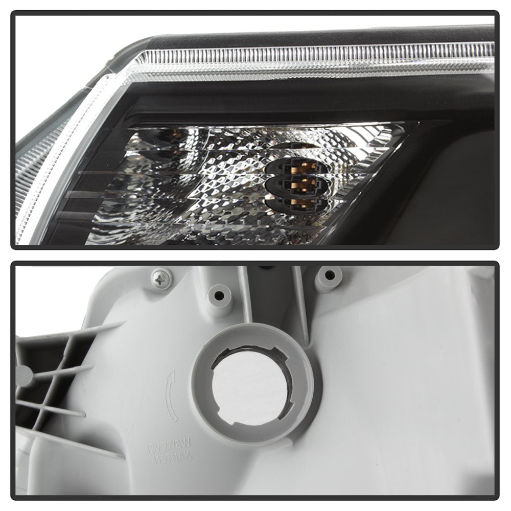 xTune SPYDER (9037542) Toyota Tacoma 12-15 Headlights - Light Bar DRL - Black PRO-JH-TTA12-LBDRL-BK