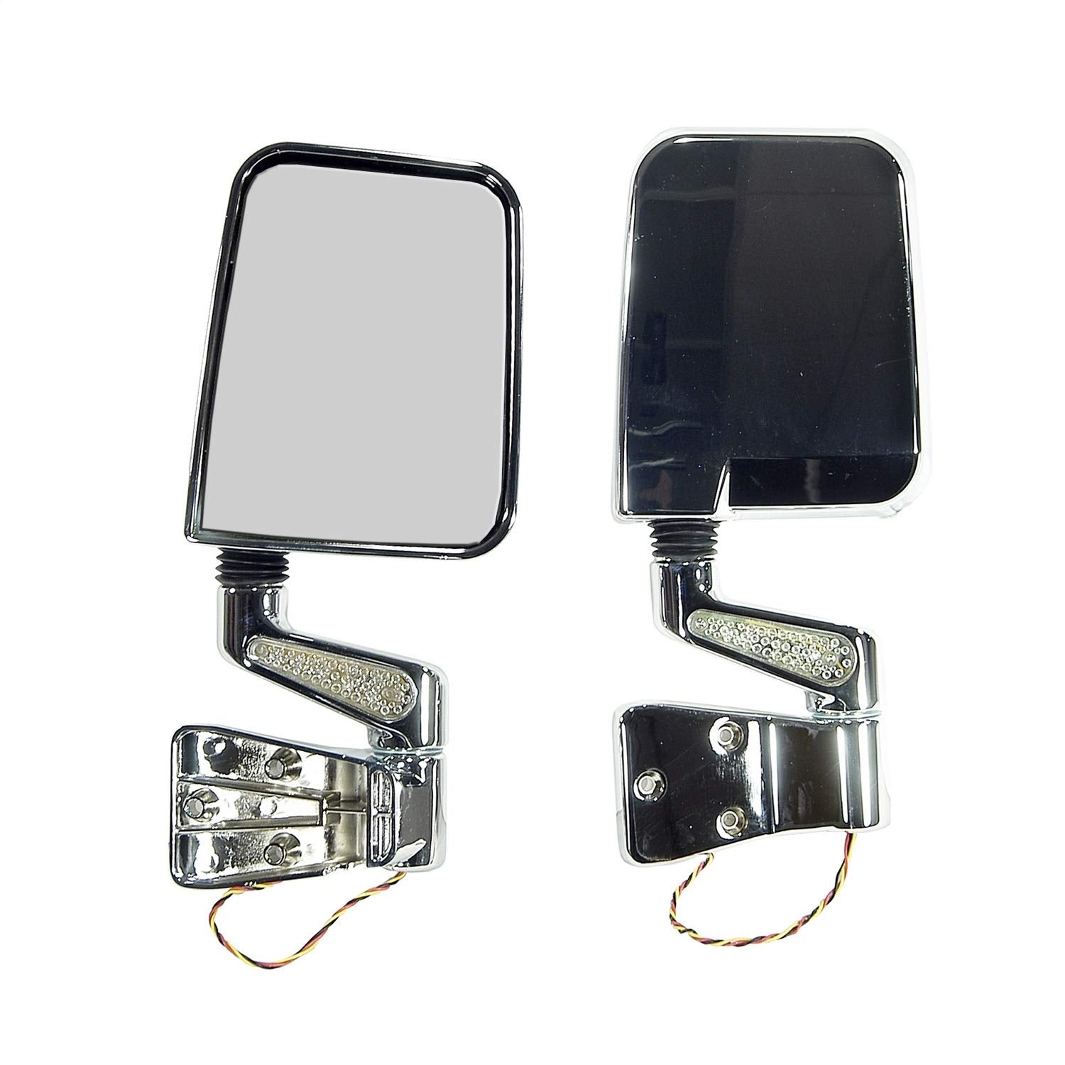 Door Mirror Kit, LED Turn Signals, Chrome | Rugged Ridge | 11016.01 | Fits 1987-2002 Jeep Wrangler YJ/TJ