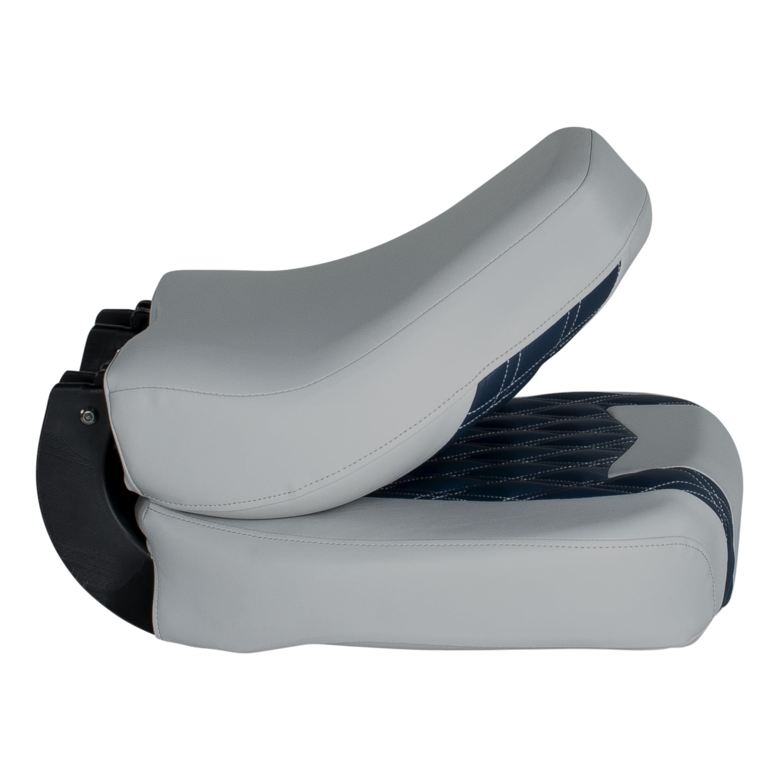 Lippert Folding Pontoon Boat Seat, Sunset Collection, Contoured Foam Cushioning, Durable Marine-Grade Vinyl, Poly Frame, Pedestal Not Included, 19" L x 19" W x 22.5" H - 2024023317