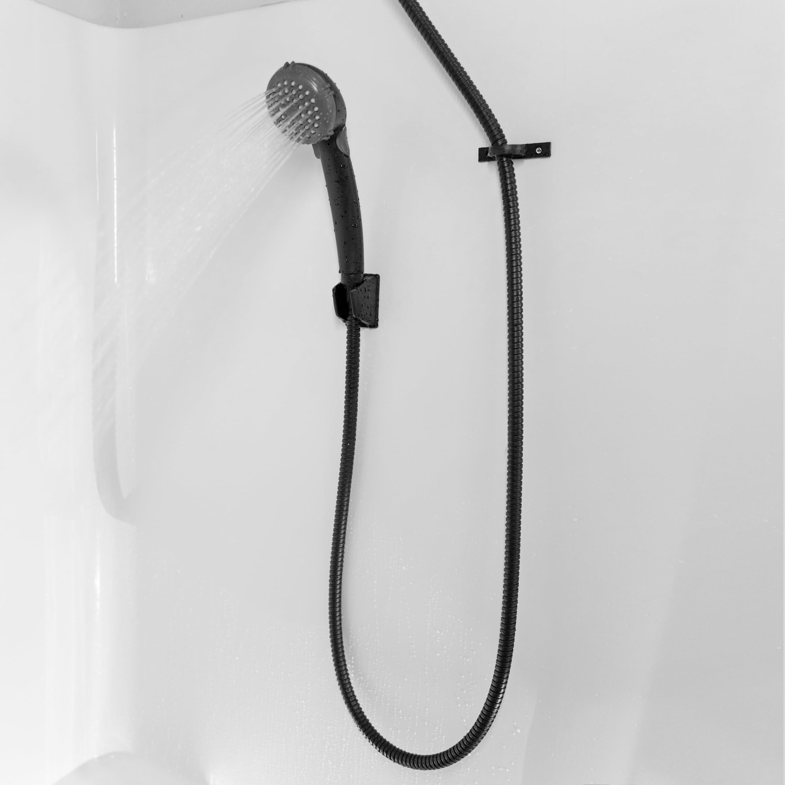 Dura Faucet RV Hand Held Shower Wand DF-SA400-WT, Water-Saving Trickle Switch (White)