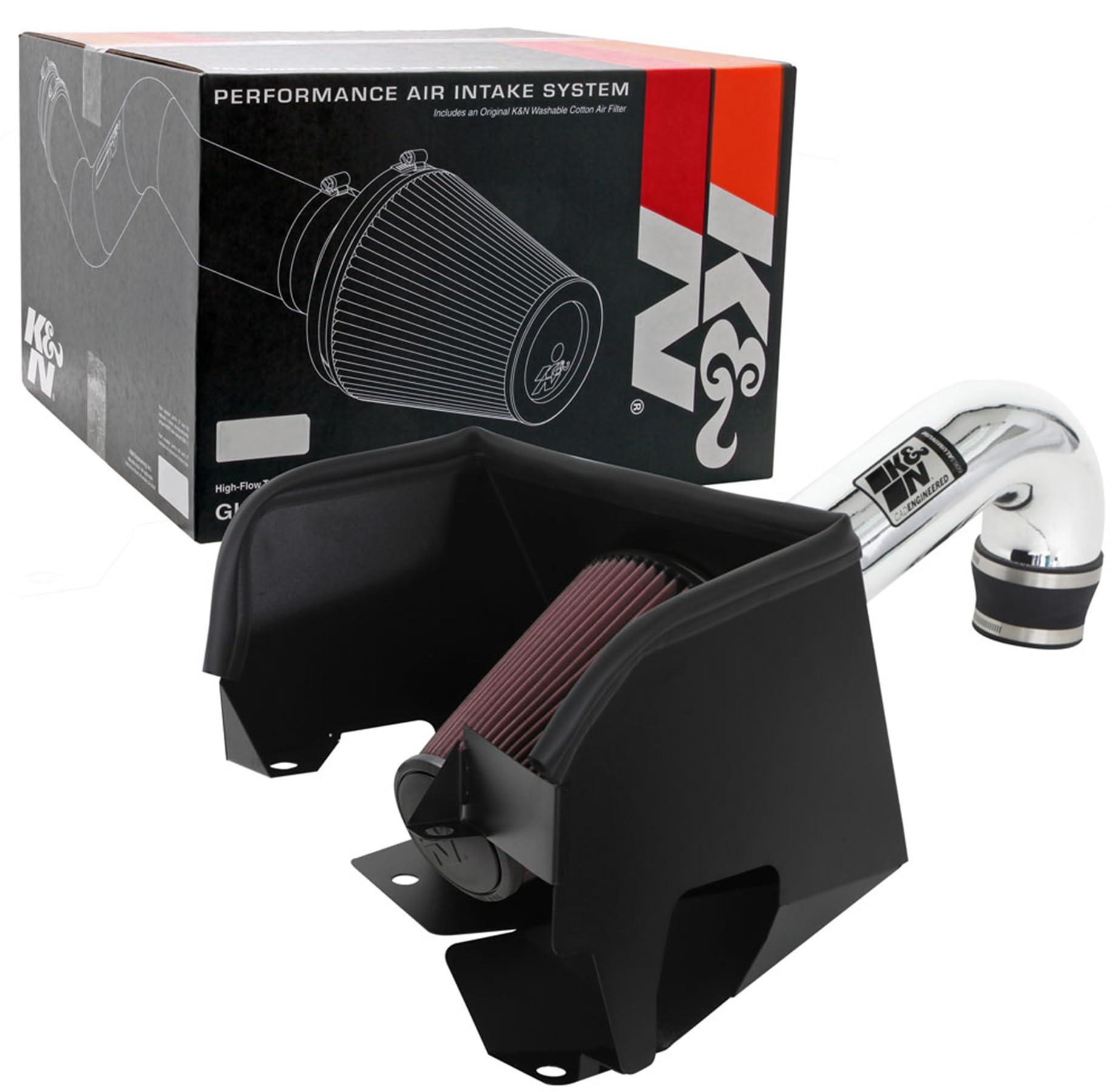 Cold Air Intake System K&N: High-Flow Air Filter, Increase Performance & Towing: Compatible with 2019-2024 RAM 1500, 77-1578KP