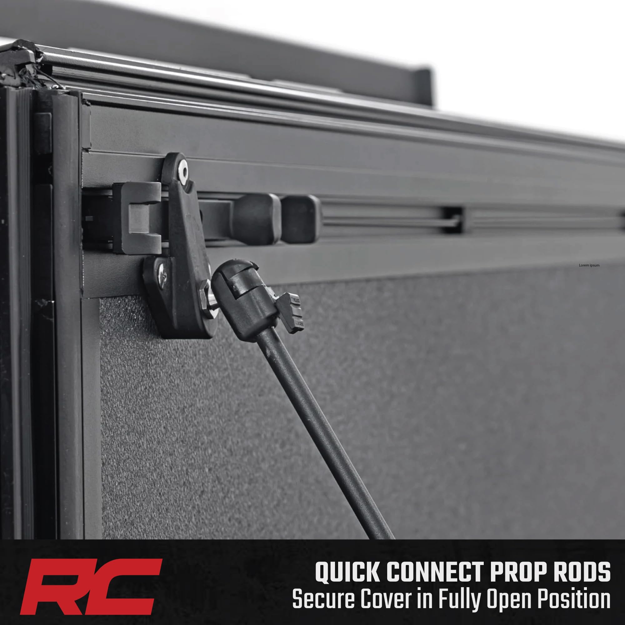 Rough Country Hard Tri-Fold Tonneau Cover for Toyota Tacoma (2024-2025) - Aluminum Flip-Up Folding Bed Cover, Fits 5' (60.3") Bed