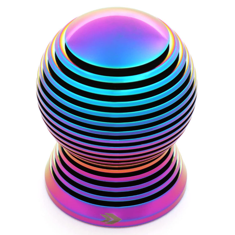 NRG Innovations Universal Aluminum SK-702MC Shift Knob with Thread Adapters, Heat Sink Spheric Style, 50mm OD x 65mm H, Neo Chrome