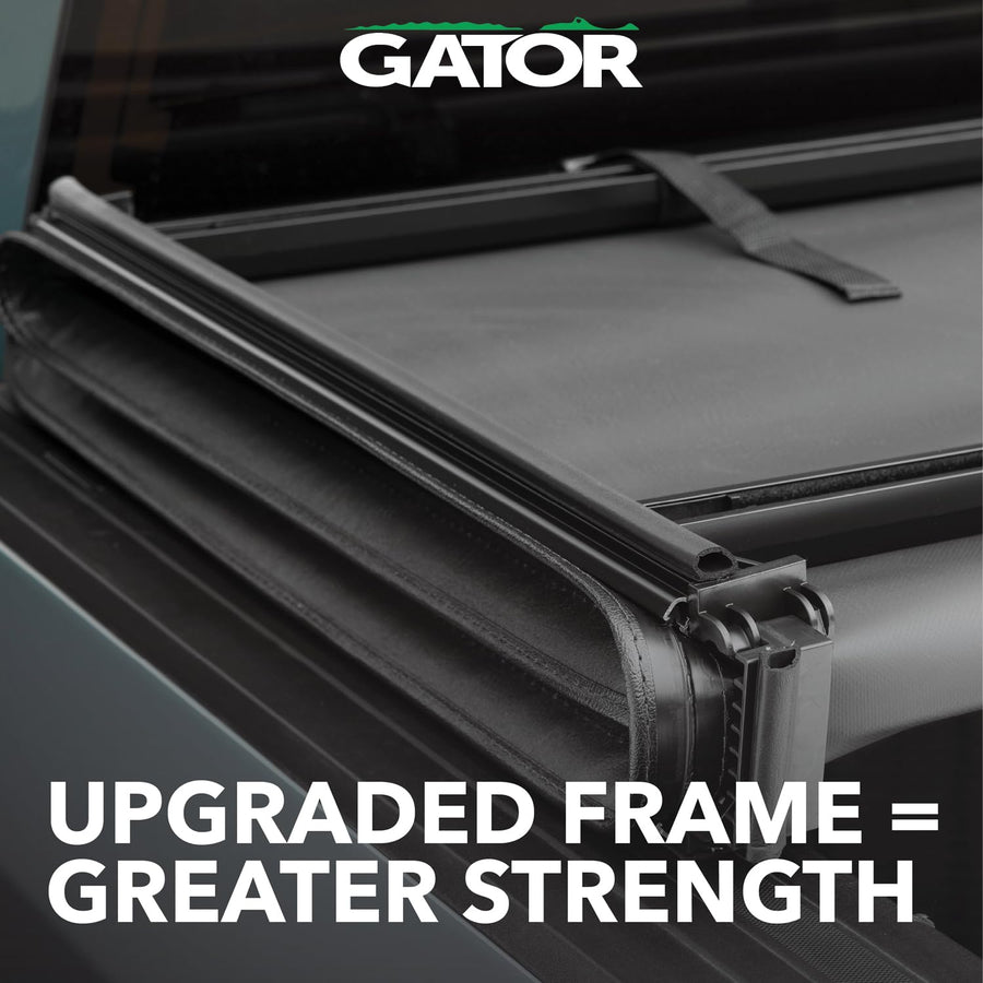 Gator Tri-Fold Soft Truck Bed Tonneau Cover w/Gear Straps | Fits 2019-2026 Chevy/GMC Silverado/Sierra 1500 New Body Style (w/o Carbon Pro Bed, fits Multi-Pro/Multi-Flex Tailgate) 5' 8" Bed (69.6)
