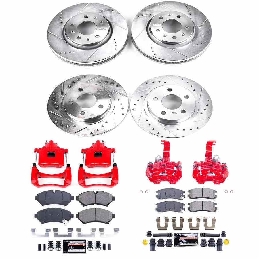 Power Stop Z23 Evolution Sport Brake Upgrade Kit with Powder Coated Calipers- Front & Rear