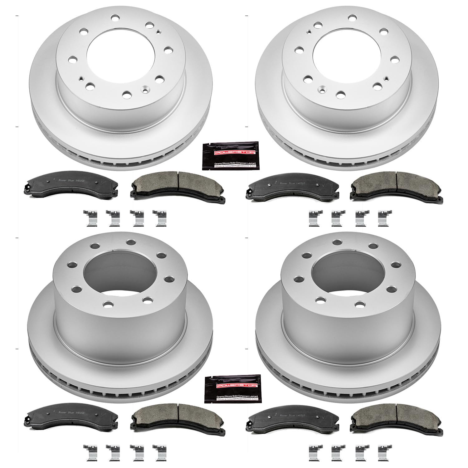 Power Stop CRK7384 Z17 Evolution Geomet® Coated Front and Rear Brake Kit