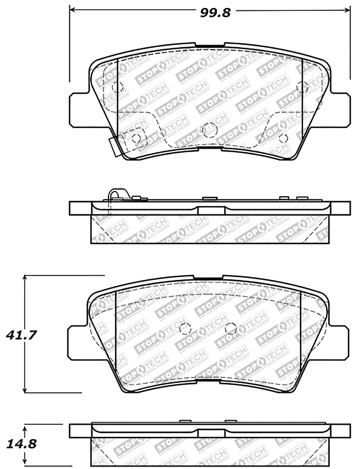 Brake Pads StopTech 305.15940 Street Select with Hardware
