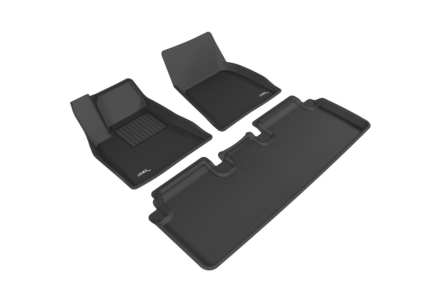 3D MAXpider Kagu Custom Fit Floor Mat (Black) Compatible with Tesla Model S 2012-2014 - Full Set
