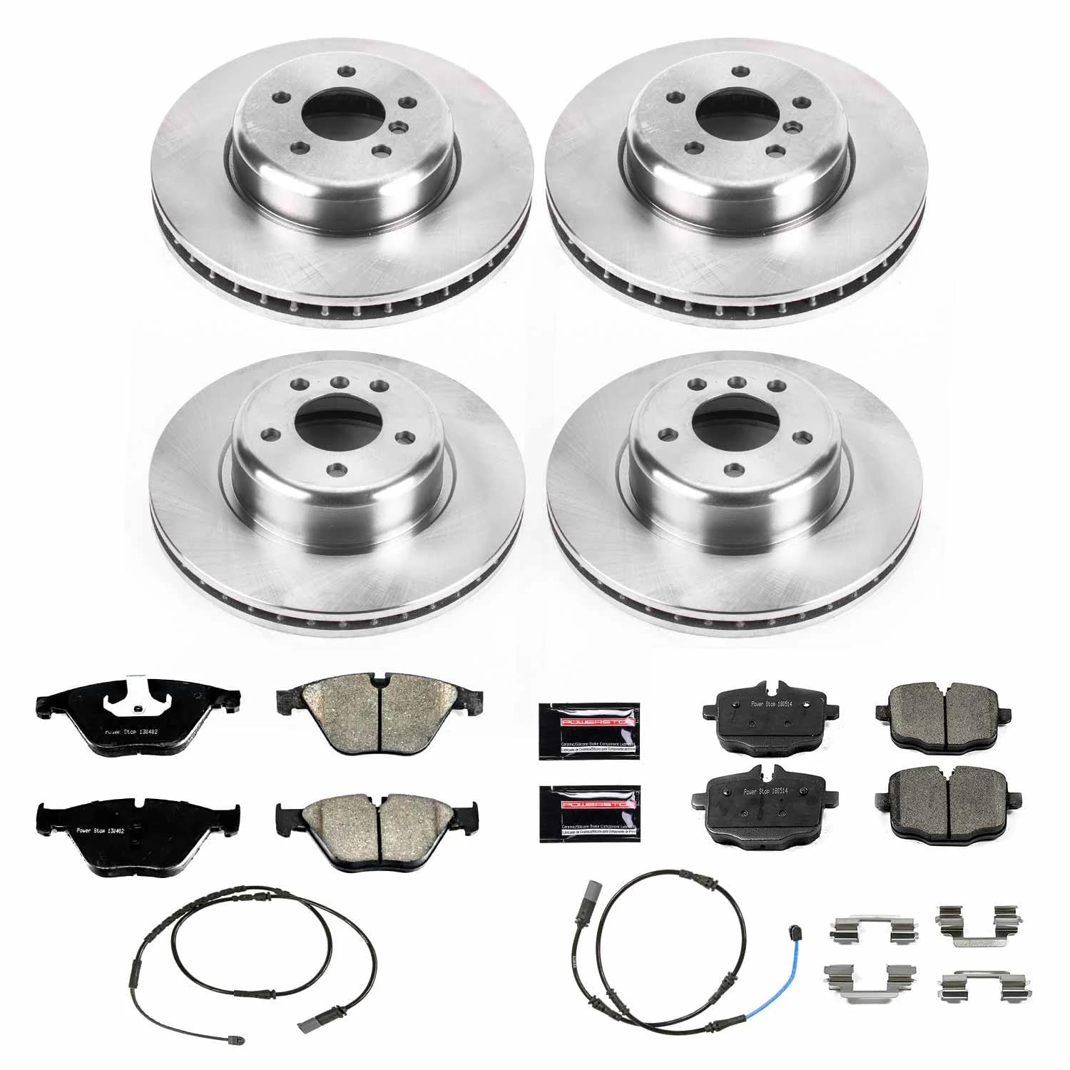 Power Stop Autospecialty KOE7552 Front and Rear Replacement Brake Kit-OE Brake Rotors & Ceramic Brake Pads For 640i, 640i Gran Coupe, 640i xDrive, 640i xDrive Gran Coupe [Model Specific]