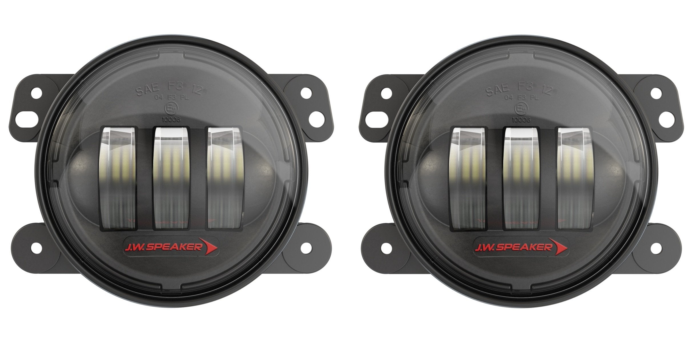 JW Speaker Fog Lights LED Jeep, Model 6145 J2 Series with Black Bezel, Set of 2