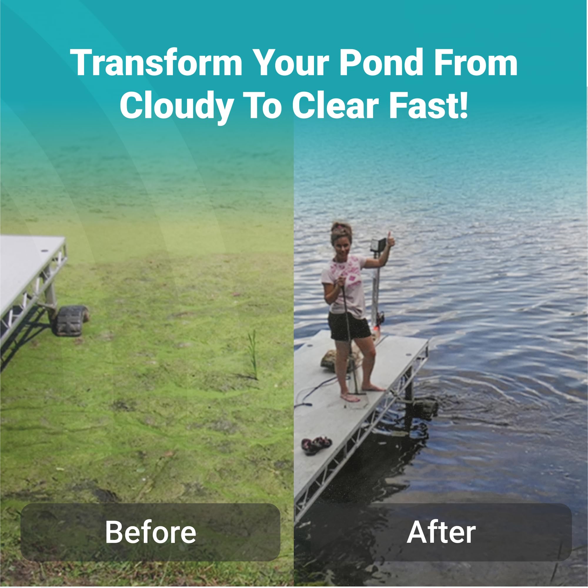 Aquasweep Scott Aerator Dock Mount 1/2 HP,115 Volt | Pond Muck Mover | Made in USA