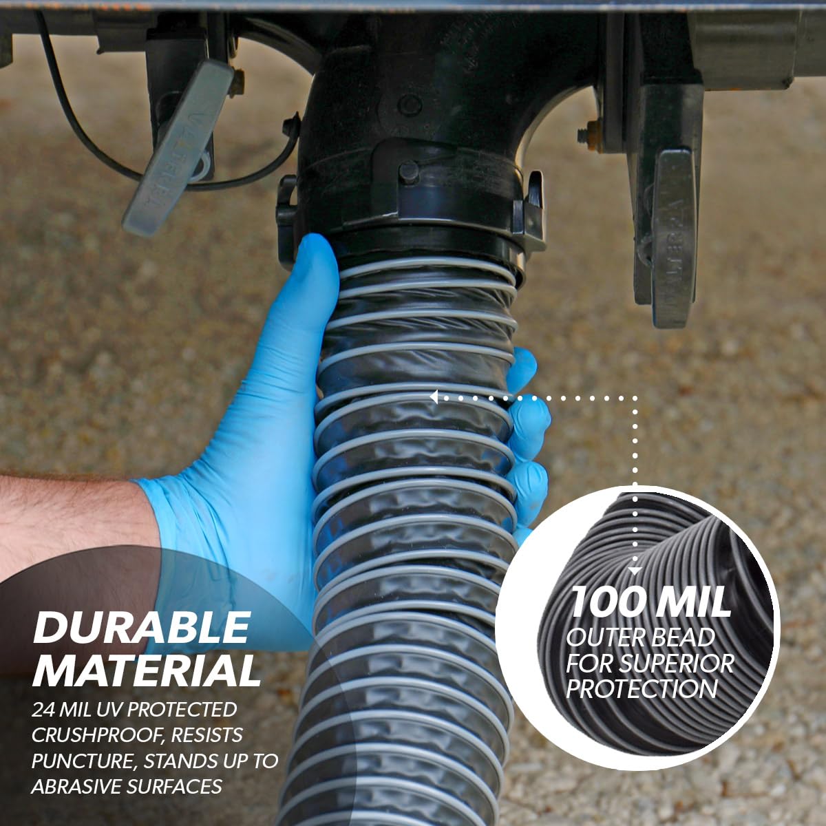 Valterra D04-0602 Go Power! Silverback Compartment Hose, Gray/Black 2'