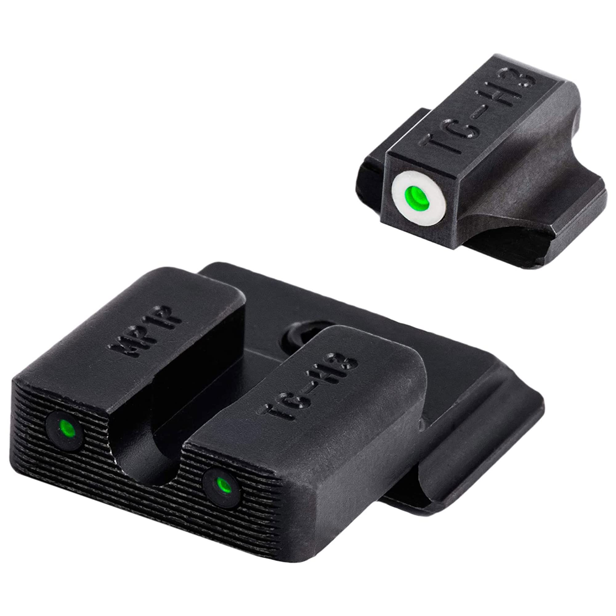 Tritium Pro TRUGLO Night Sights, Compatible with Smith & Wesson M&P 380 Shield EZ | Glow-in-The-Dark Front & Rear Gun Sight Set with White Focus Lock Front Ring