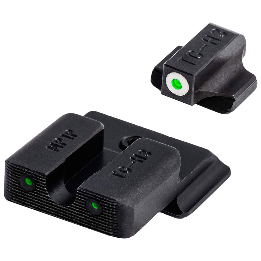 Tritium Pro TRUGLO Night Sights, Compatible with Smith & Wesson M&P 380 Shield EZ | Glow-in-The-Dark Front & Rear Gun Sight Set with White Focus Lock Front Ring