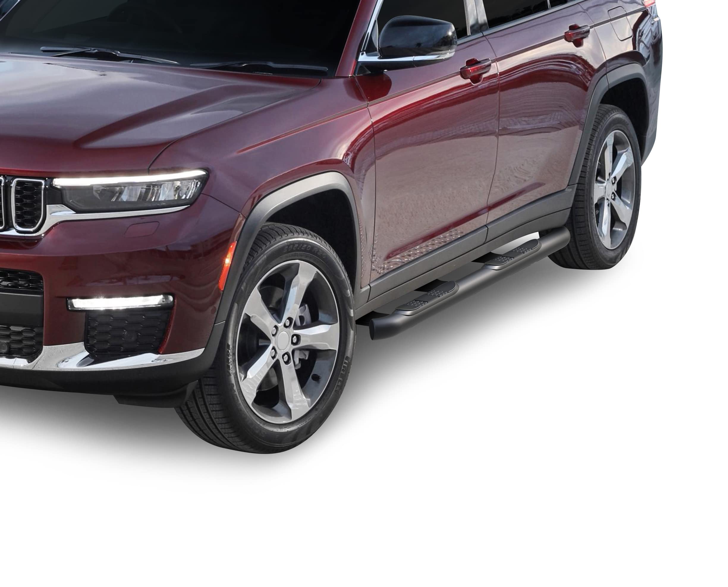 Off Road Black Horse 3in Side Steps Black Compatible with 22-25 Jeep Grand Cherokee (Excl. 22-24 4xe)-9B080205A