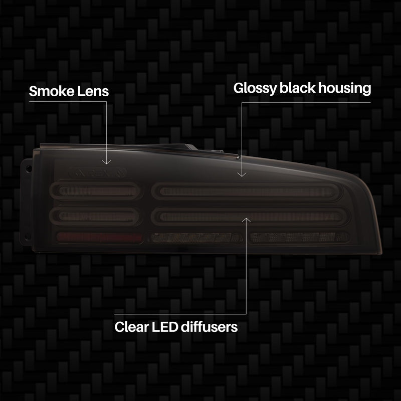NOVA-Series Alpharex LED Tail Lights Compatible With 23-25 Nissan Z Quad-Loop Style Alpha-Black