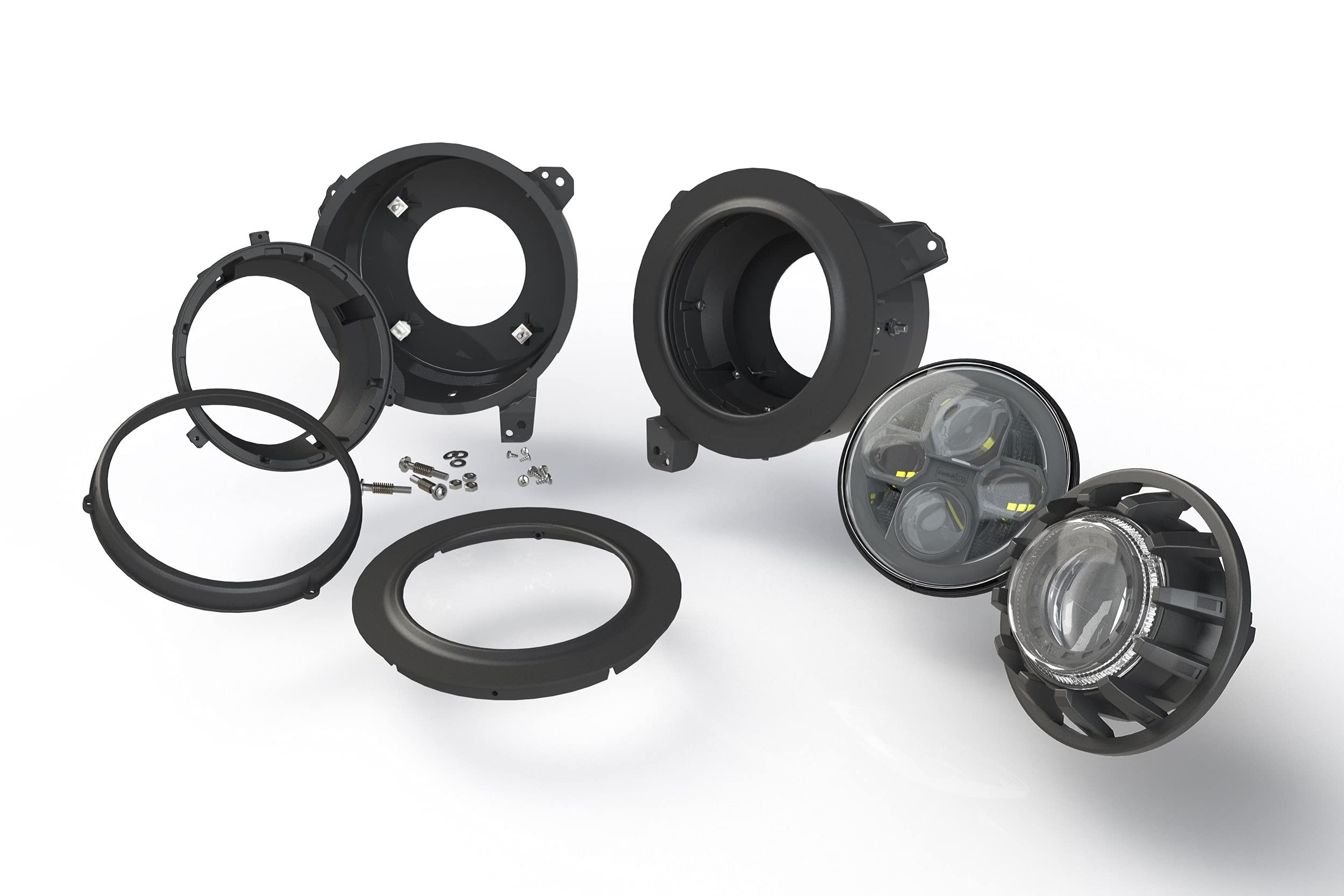 Morimoto 7 Inch Adapters Headlight, Fits Jeep JL 2018+, 7 Inch Round Buckets Replaces, Universal Fit for LED Headlight Housings, Plug and Play with Horizontal and Vertical Adjustments (2X LF630)