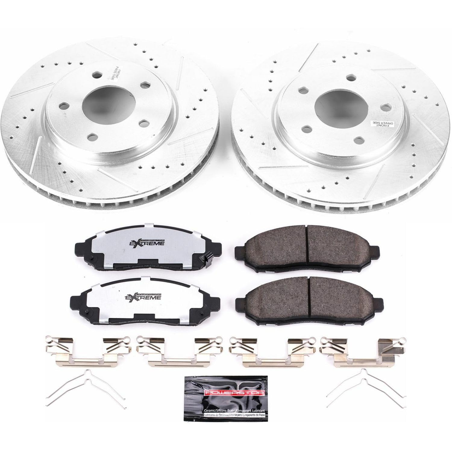 Power Stop K7778-36 Z36 Front Truck & Tow Brake Kit, Carbon Fiber Ceramic Brake Pads and Drilled/Slotted Brake Rotors