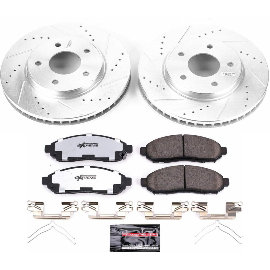 Power Stop K7778-36 Z36 Front Truck & Tow Brake Kit, Carbon Fiber Ceramic Brake Pads and Drilled/Slotted Brake Rotors