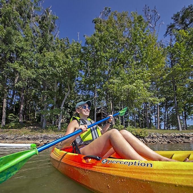 Tribe 9.5 - Perception Recreational Kayak Sit on Top - Large Rear Storage with Tie Downs - 9.5 ft - Mystic