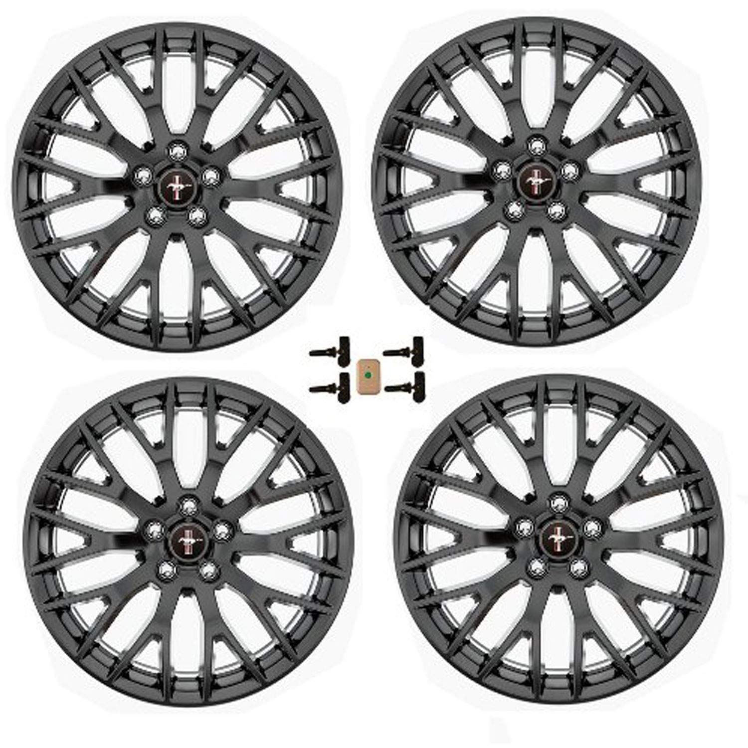 Ford Racing M-1007K-M19XB 19X9 and 19X9.5 Wheel Set with TPMS Kit - Matte Black 15-16 Mustang GT