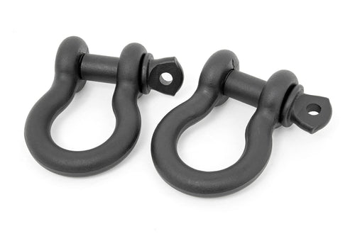 3/4" Black Rough Country Cast Steel D-Ring Shackle Set | Pair - RS121
