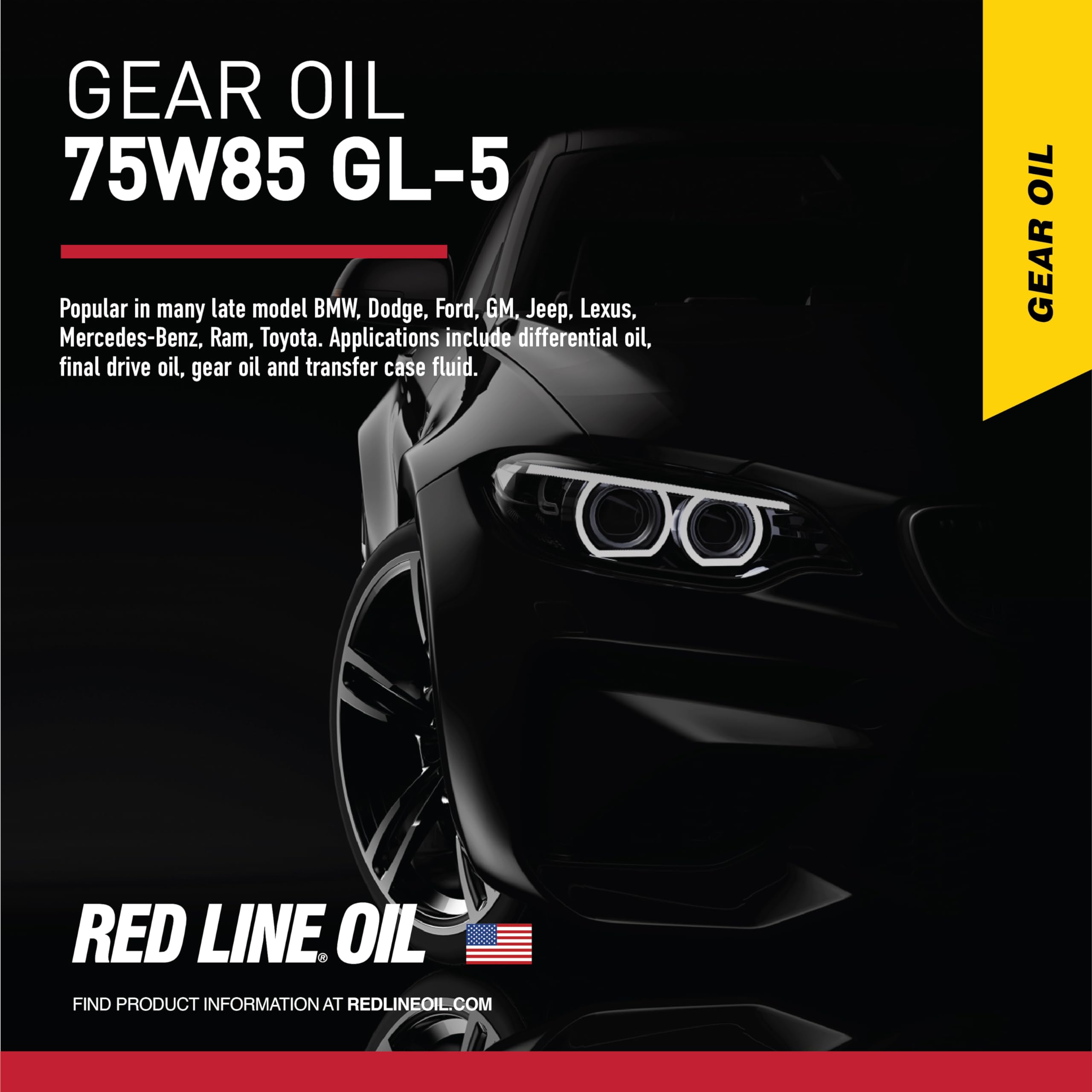 75W85 Red Line 50108 GL-5 Full Synthetic Gear Oil for Hypoid Limited Slip Differentials - 55 Gallon Drum