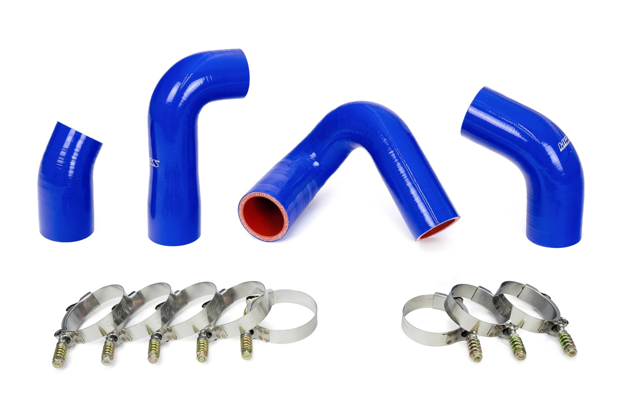 HPS Blue Silicone Transmission Oil Cooler Hose Kit for 2007-2010 Mack Trucks LEU612 Compatible/Replacement OE Part # 20934539, 21548313, 21794132, 21794129, 57-1708-BLUE