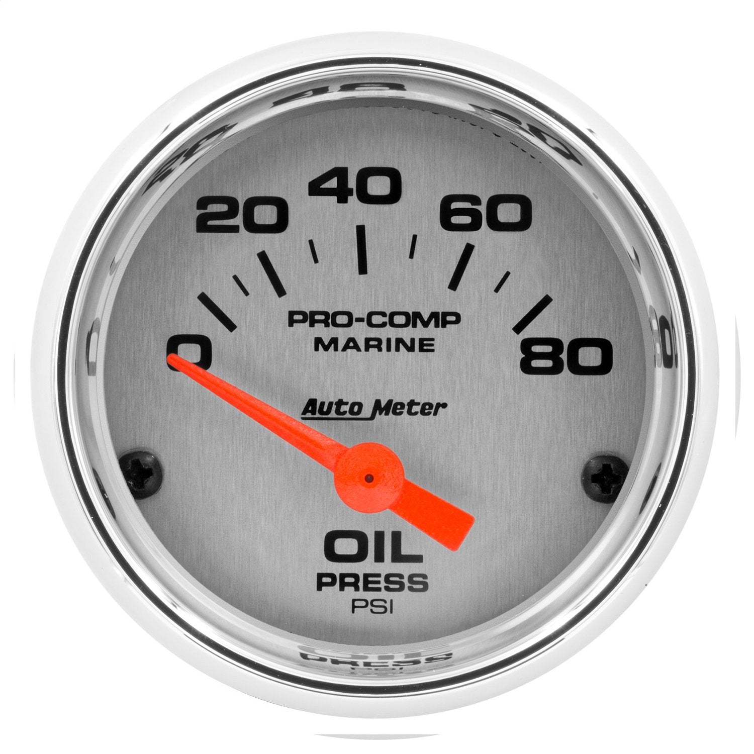 Oil Pressure AutoMeter Gauge, 2 1/16", 80Psi, Electric, Marine Chrome (200744-35)