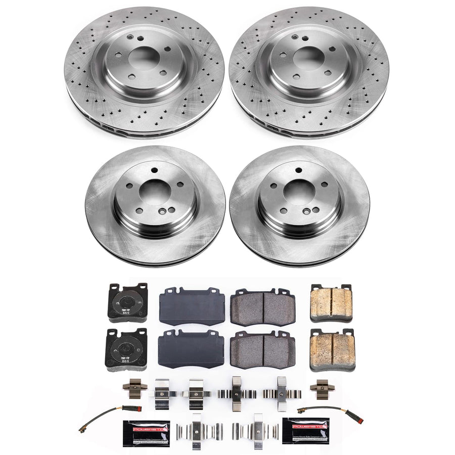 Power Stop Front and Rear KOE9094 Brake Pads and Rotors Stock Replacement Brake Kit Autospecialty For Mercedes - Benz SLK55 AMG 2007-2010 [Application Specific]