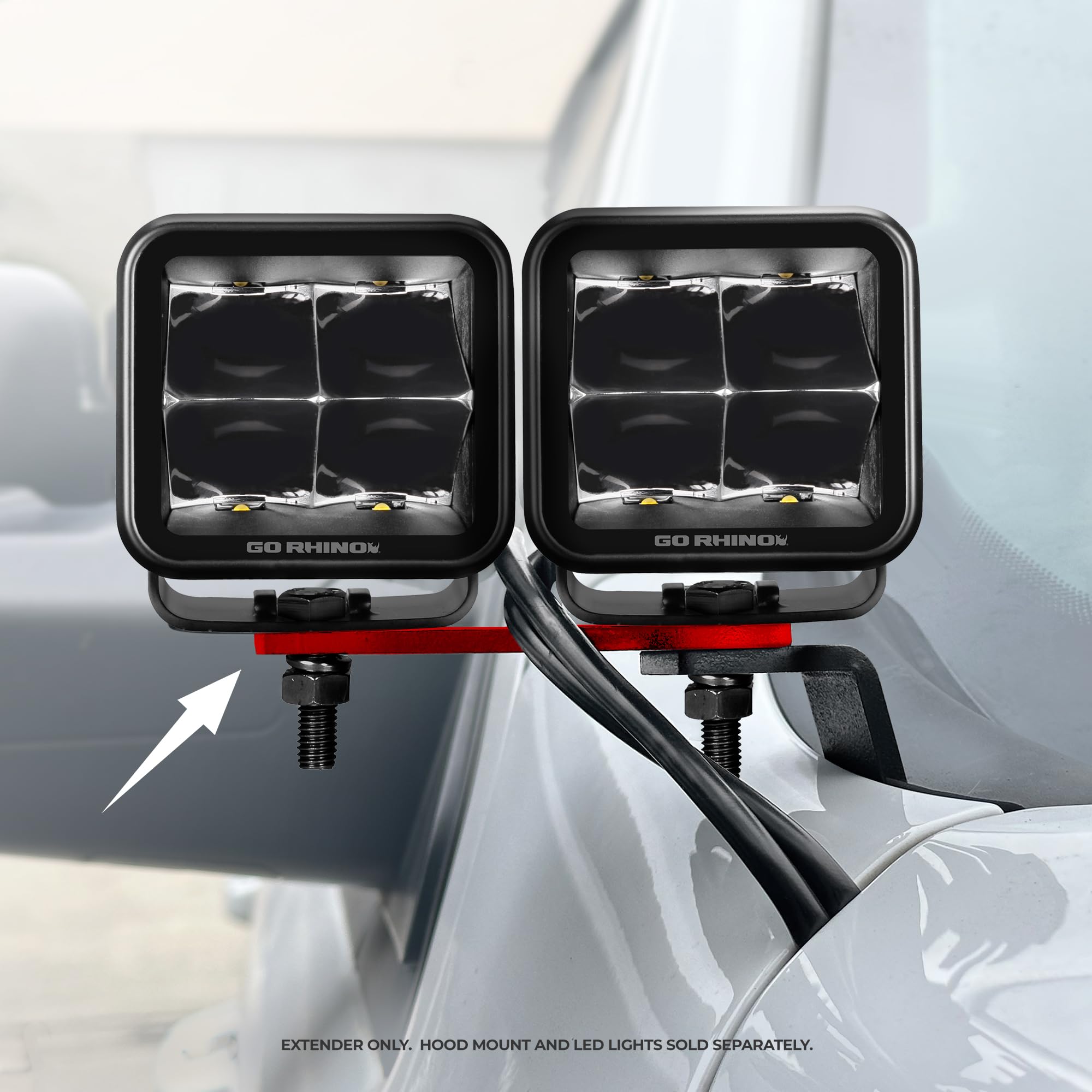 Dogbone Bracket XE Hood Hinge Cube Light Mounts -Fits 2x2 or 3x3 LED Light Cubes