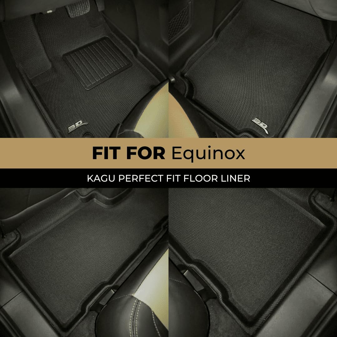Kagu Floor Mat 3D MAXpider Custom Fit (Black) Compatible with Chevrolet Equinox 2018-2024 - Front Row