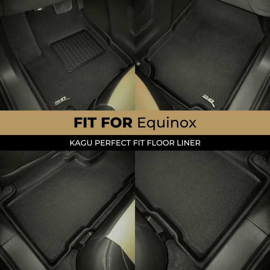 Kagu Floor Mat 3D MAXpider Custom Fit (Black) Compatible with Chevrolet Equinox 2018-2024 - Front Row