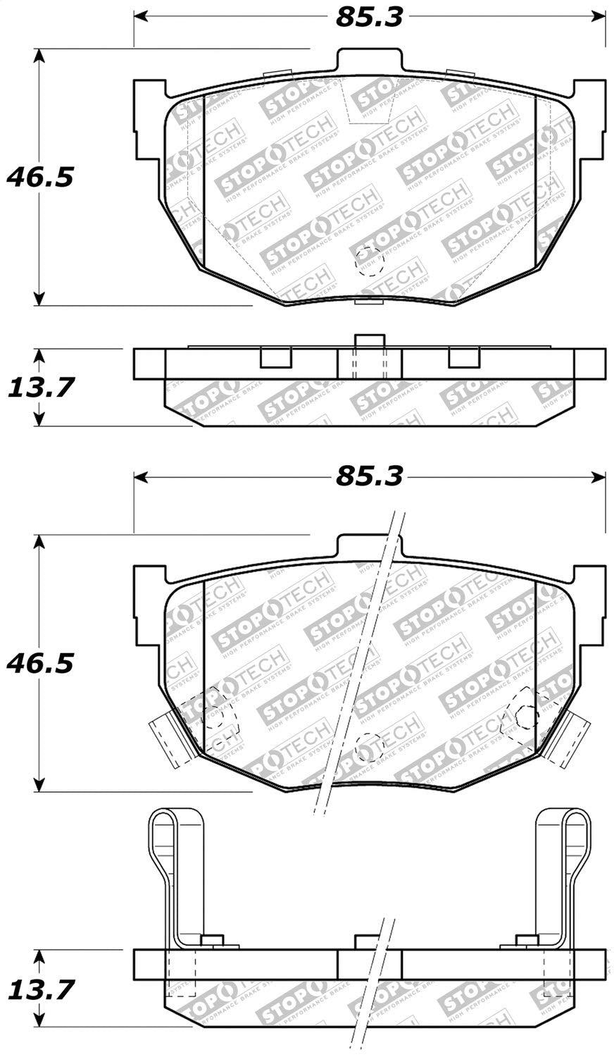 Brake Pads StopTech 305.03230 Street Select with Hardware