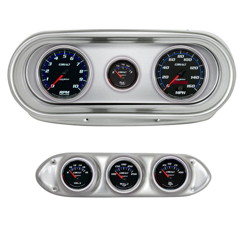 AutoMeter Dash Kit Direct Fit, Nova 62-65, Tach/Mph/Fuel/Oilp/Wtmp/Volt, Cobalt (2127-05)