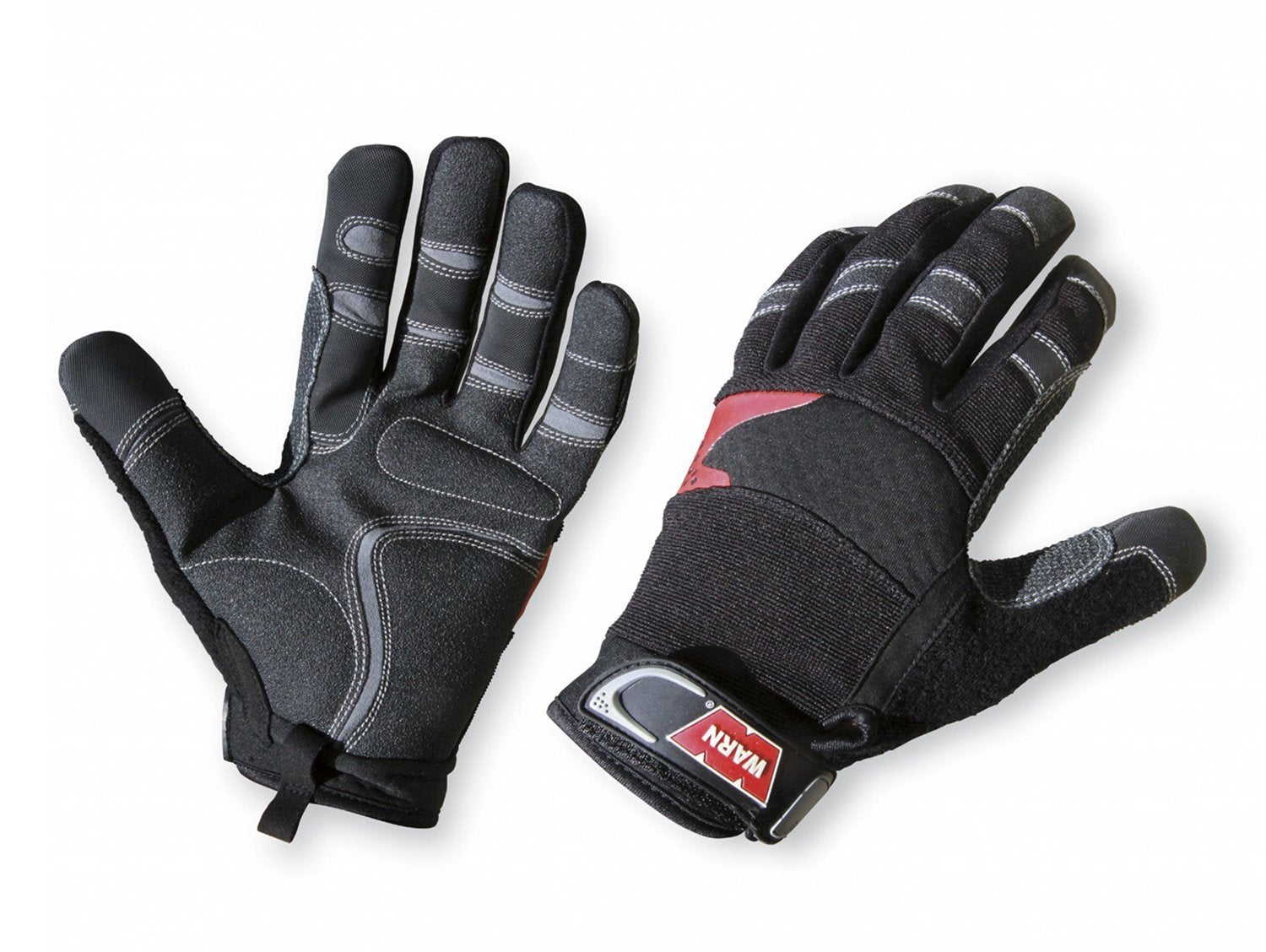 Synthetic Leather WARN 91600 Winch Gloves with Kevlar Reinforcement, XX-Large, Black, 1 Pair Hand Protection