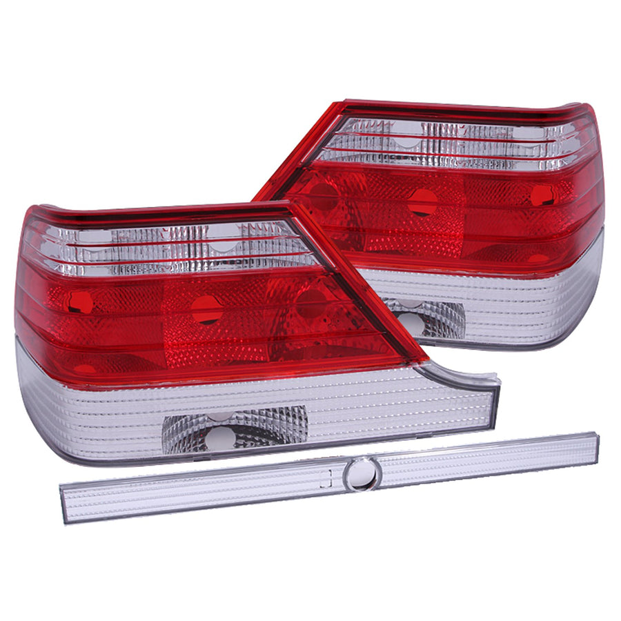 Mercedes-Benz Anzo USA 221153 Red/Clear Tail Light Assembly - (Sold in Pairs)