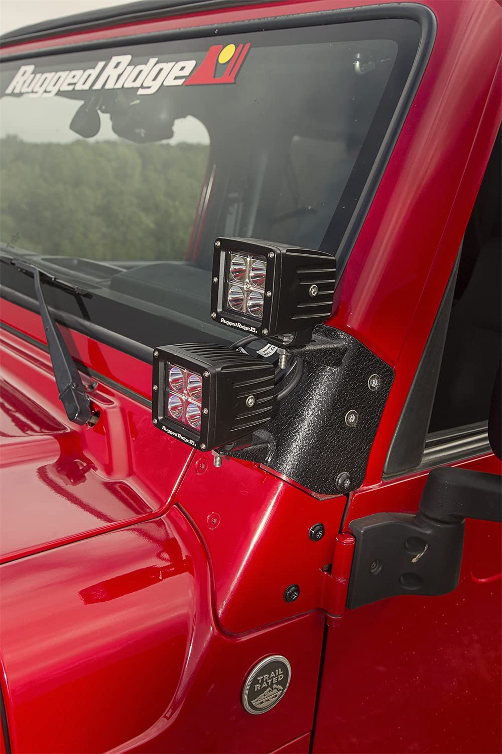 Light Mount Rugged Ridge for Jeep Wrangler TJ/LJ | Dual A-Pillar, Heavy Duty Steel, No Drill | 11232.36 | Fits 1997-2006 Jeep Wrangler TJ/LJ