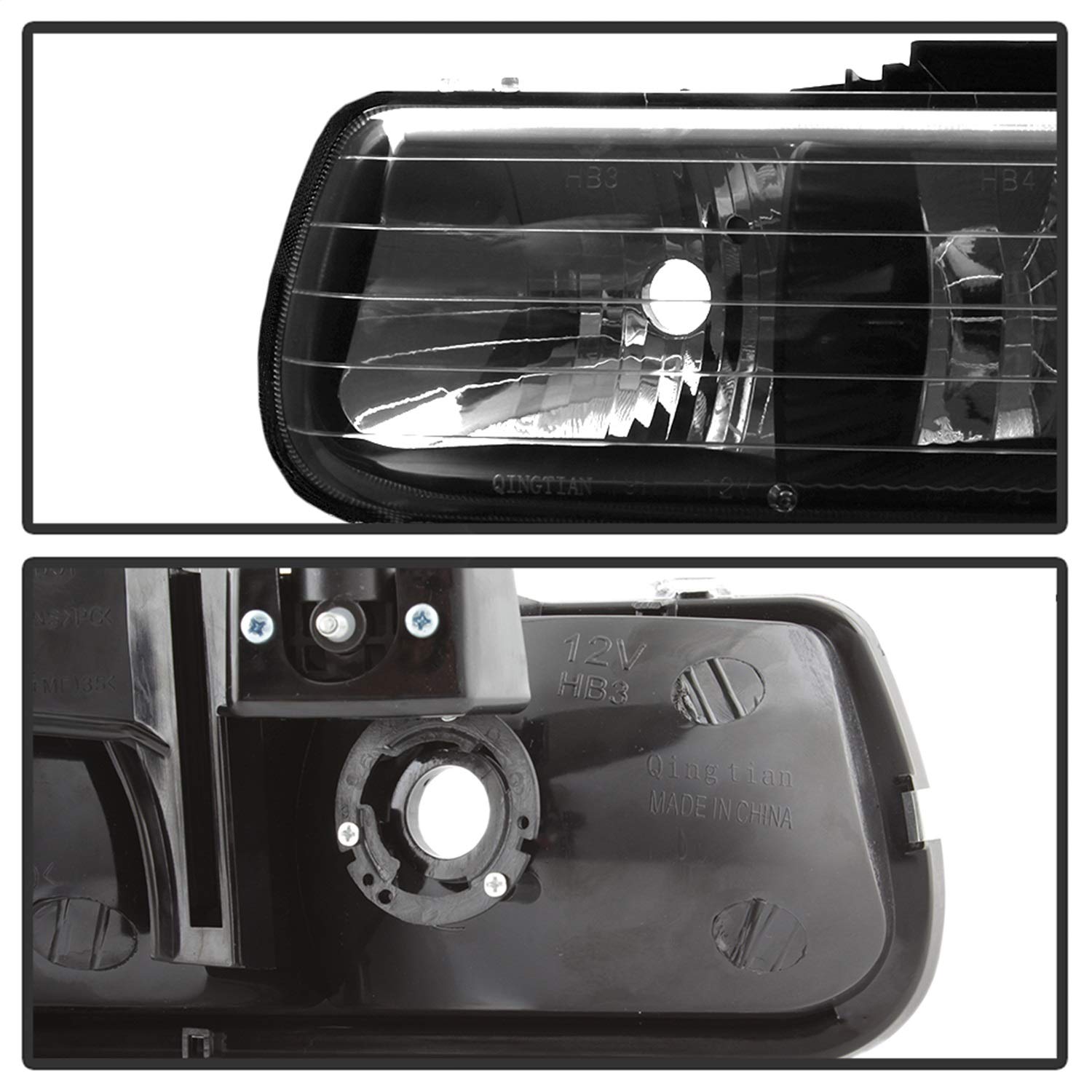 xTune 5064219 Auto Crystal Front Headlight Kit Black/Clear